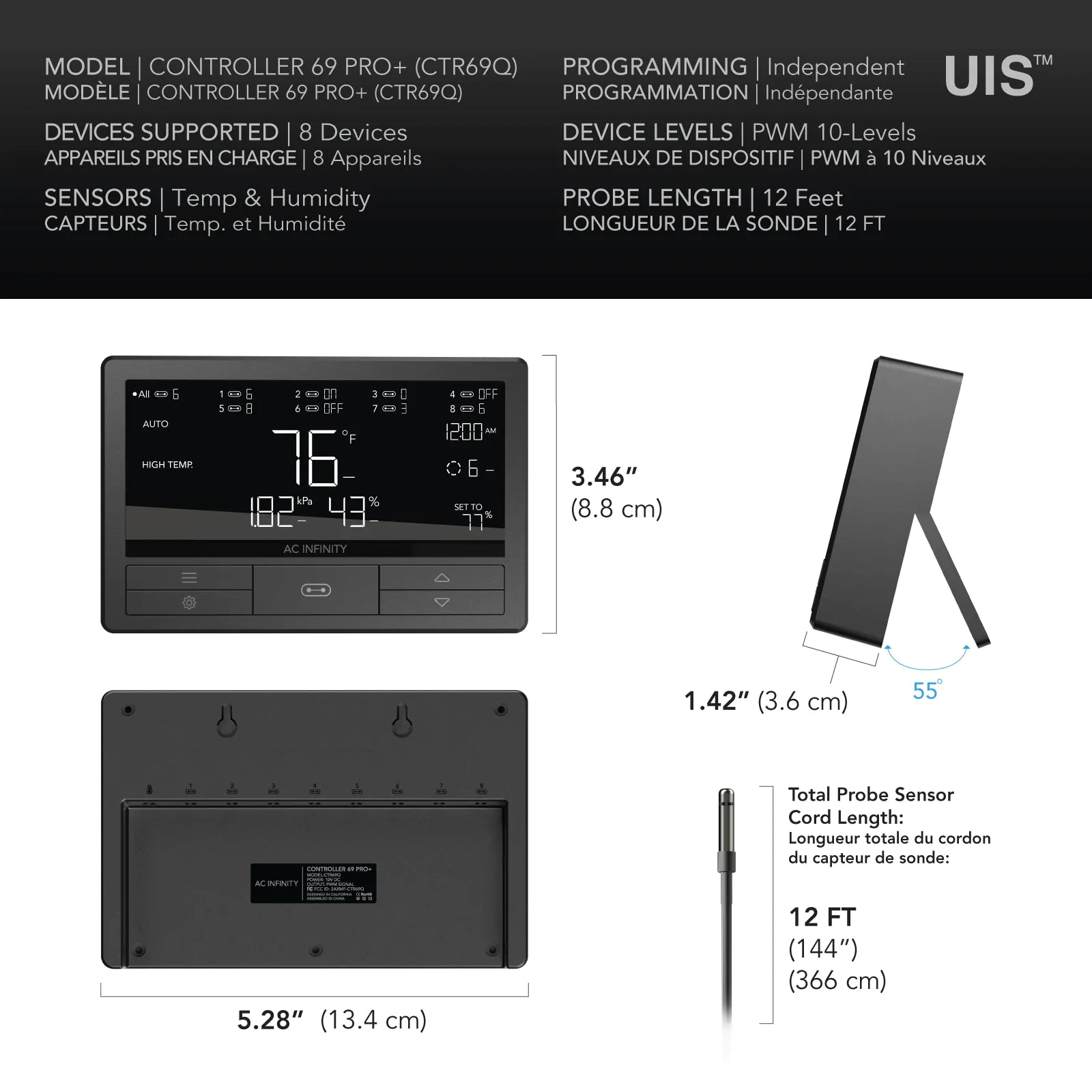 AC Infinity Controller 69 Pro+ Specifications