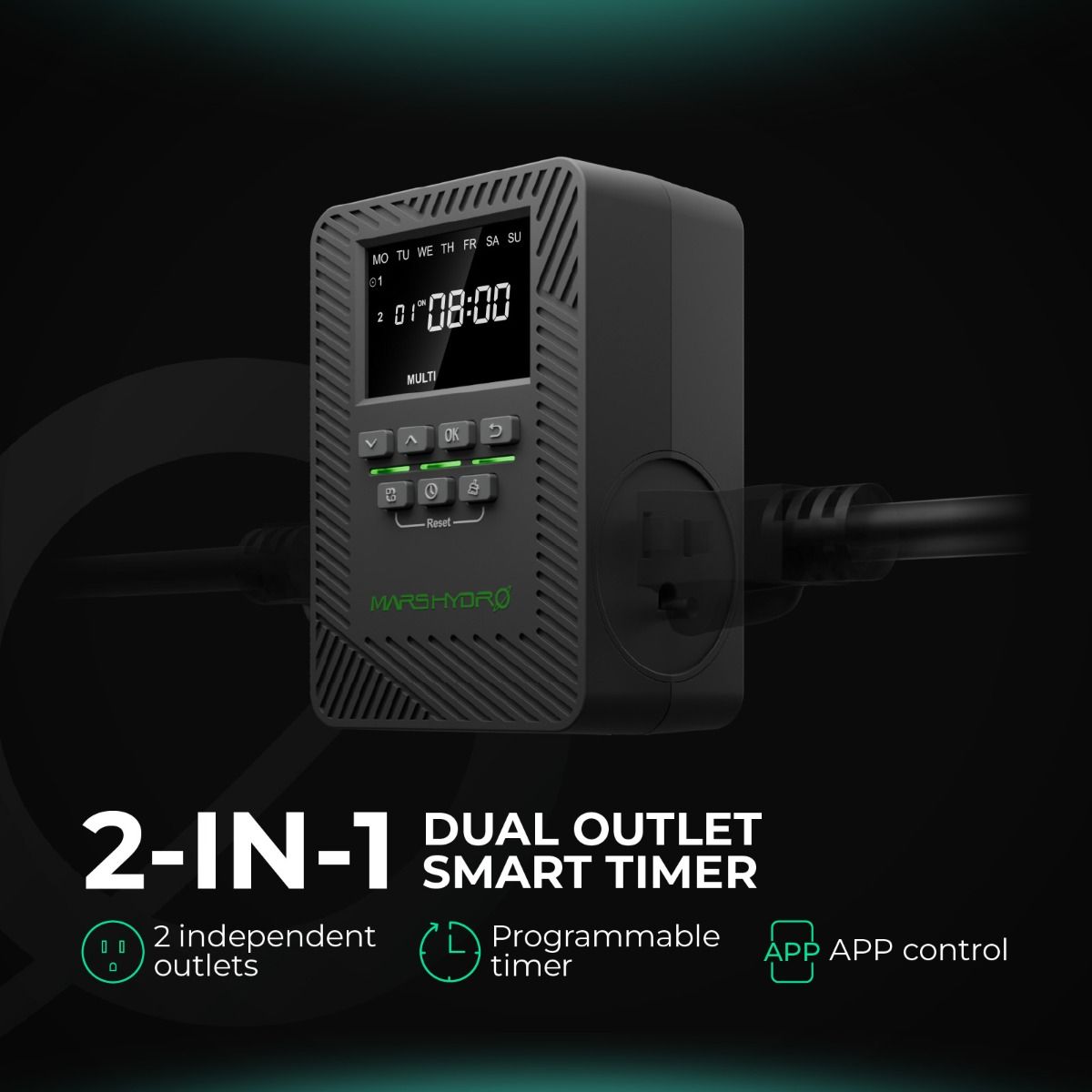 Mars Hydro iTime Dual Outlet Timer Image 2 In 1 Feature